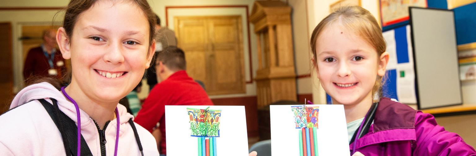 Image: Children at a Roman Baths craft activity